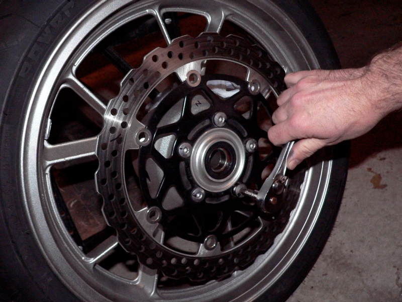 removing front wheel with disc brake